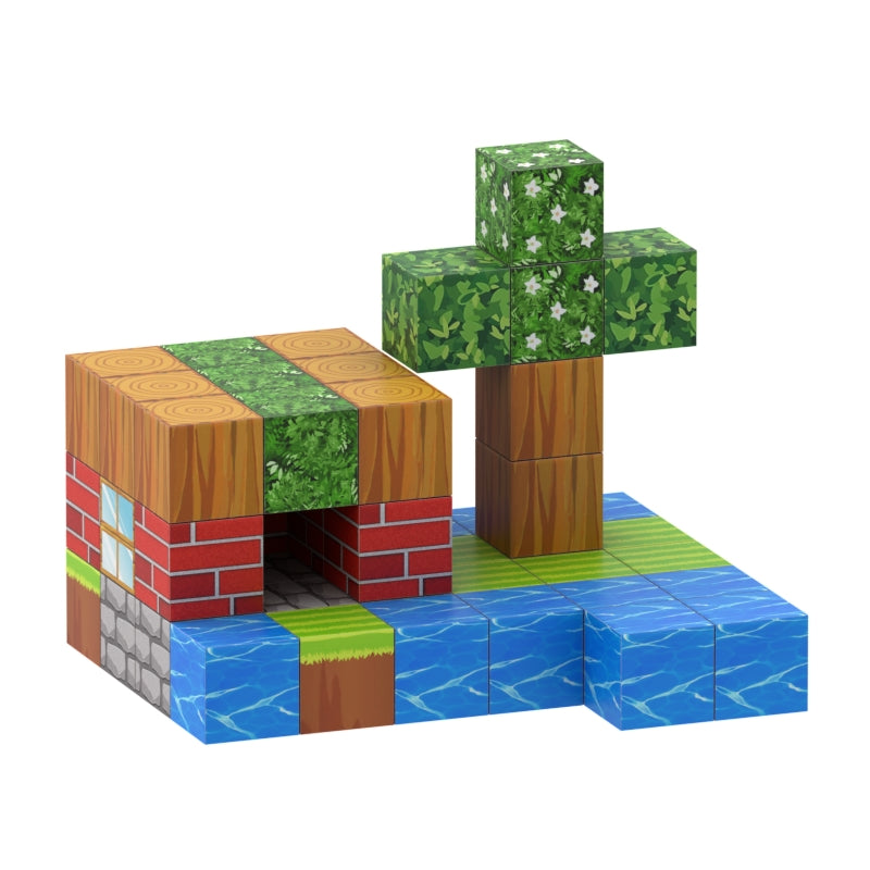Crafties 48 Piezas Variadas Bloques de Construcción Magnéticos