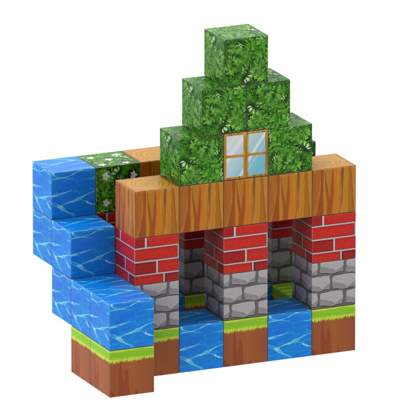Crafties 48 Piezas Variadas Bloques de Construcción Magnéticos