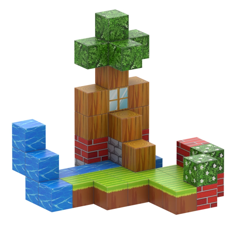 Crafties 48 Piezas Variadas Bloques de Construcción Magnéticos