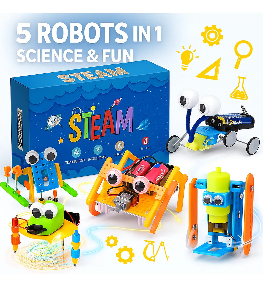 CRAFTIES Kit Stem 5 Robots Educativos Con Motor