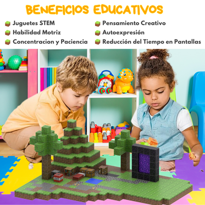 Crafties 128 Piezas Set Bloques de Construcción Magnéticos