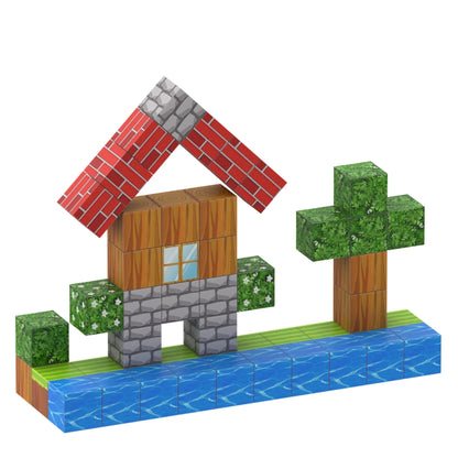 Crafties 48 Piezas Variadas Bloques de Construcción Magnéticos
