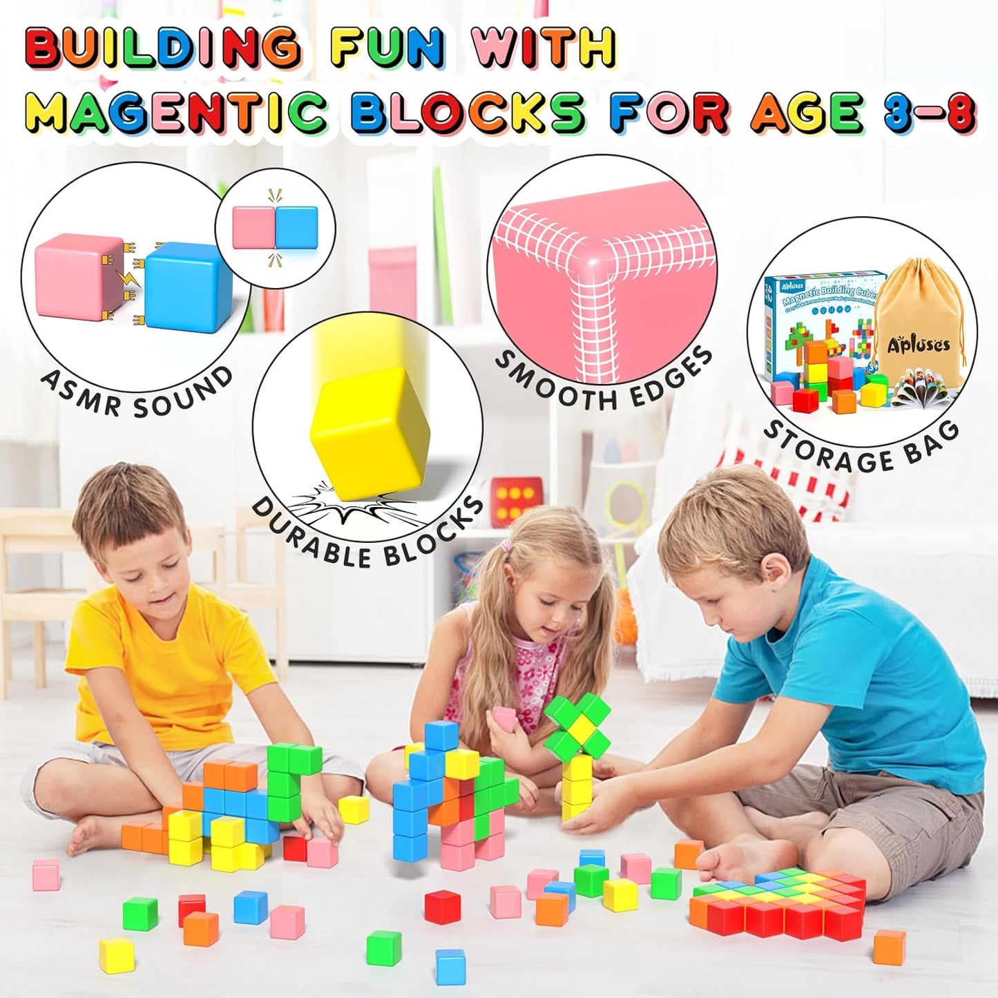 BLOQUES MAGNETICOS COLORIDOS MONTESSORI