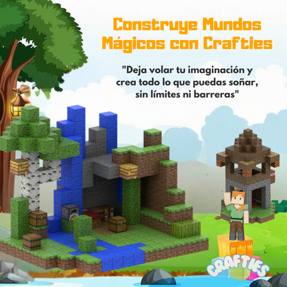 Crafties 48 Piezas Mini Set Bloques de Construcción Magnéticos