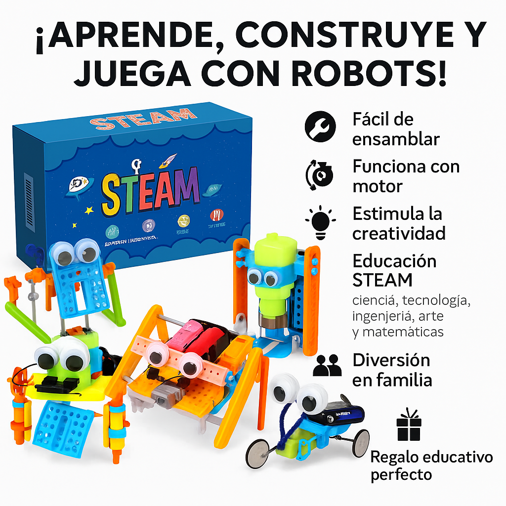 CRAFTIES Kit Stem 5 Robots Educativos Con Motor