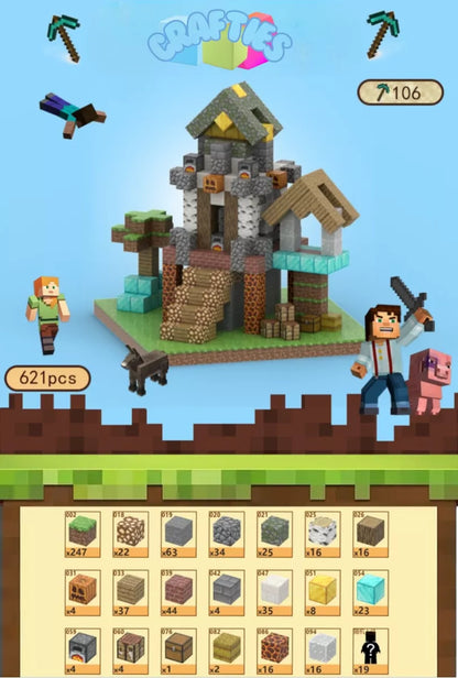 Crafties 621 Piezas Mega Set Bloques de Construcción Magnéticos