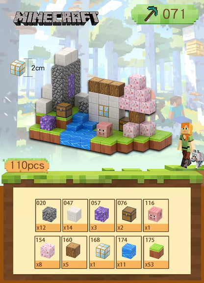 Crafties 110 Piezas Set Bloques de Construcción Magnéticos