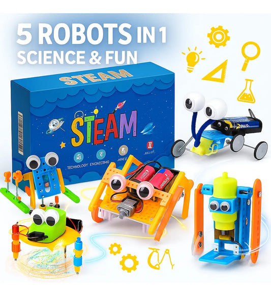 CRAFTIES Kit Stem 5 Robots Educativos Con Motor