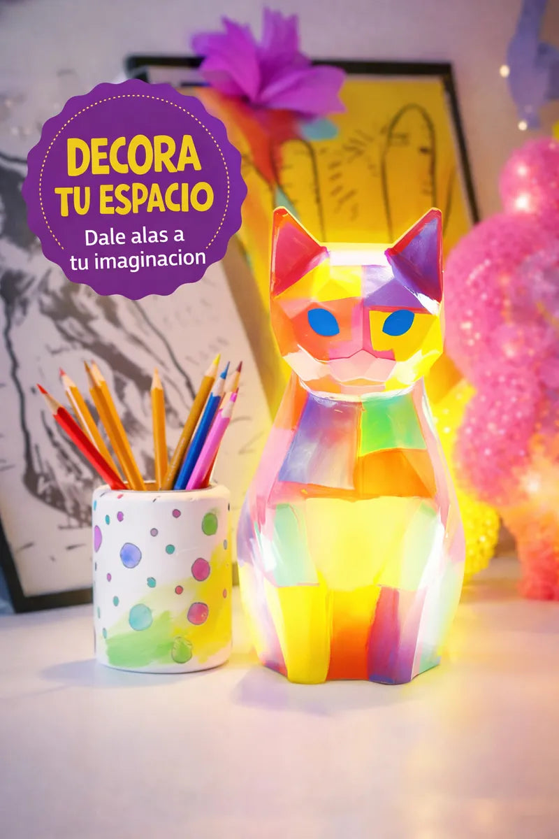 Kit Para Pintar Lámpara De Gato Infantil Creativo Manualidad