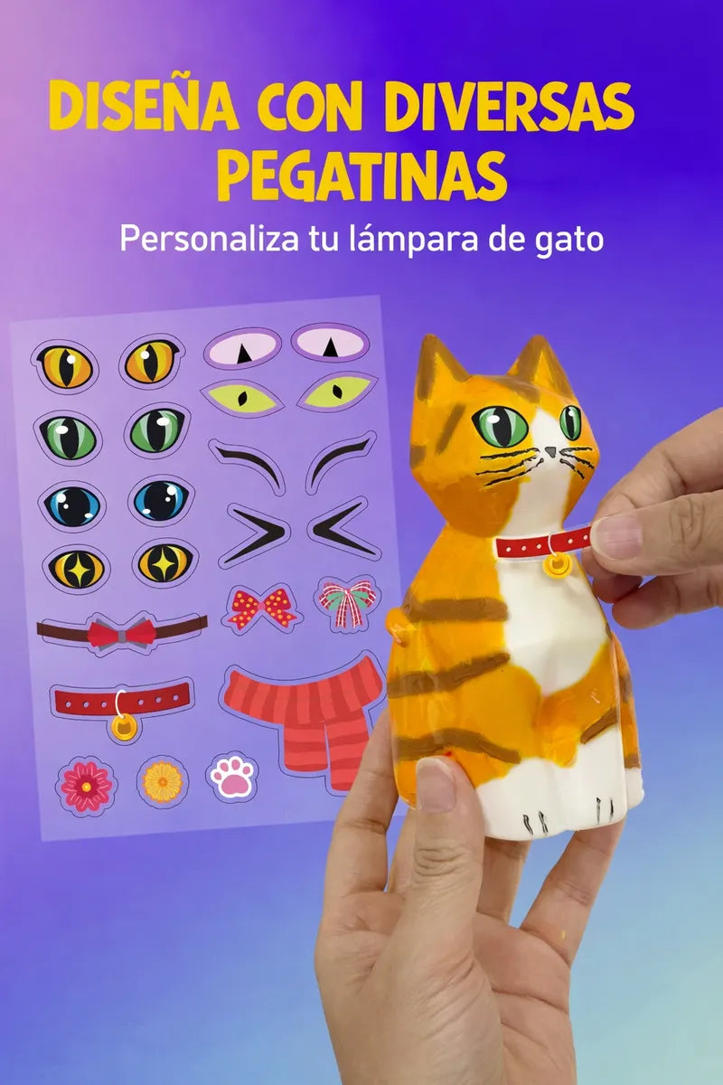 Kit Para Pintar Lámpara De Gato Infantil Creativo Manualidad