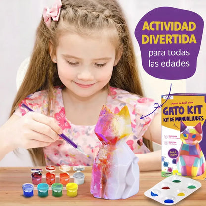 Kit Para Pintar Lámpara De Gato Infantil Creativo Manualidad