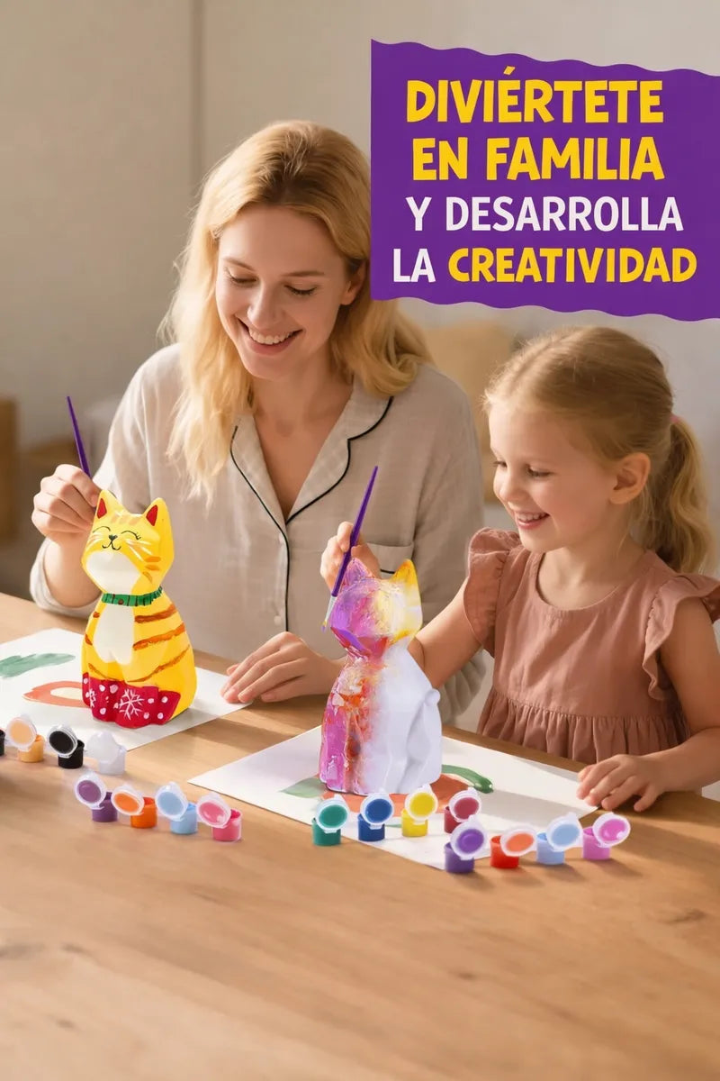 Kit Para Pintar Lámpara De Gato Infantil Creativo Manualidad