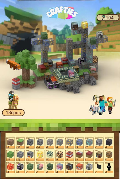 Crafties 186 Piezas Set Bloques de Construcción Magnéticos