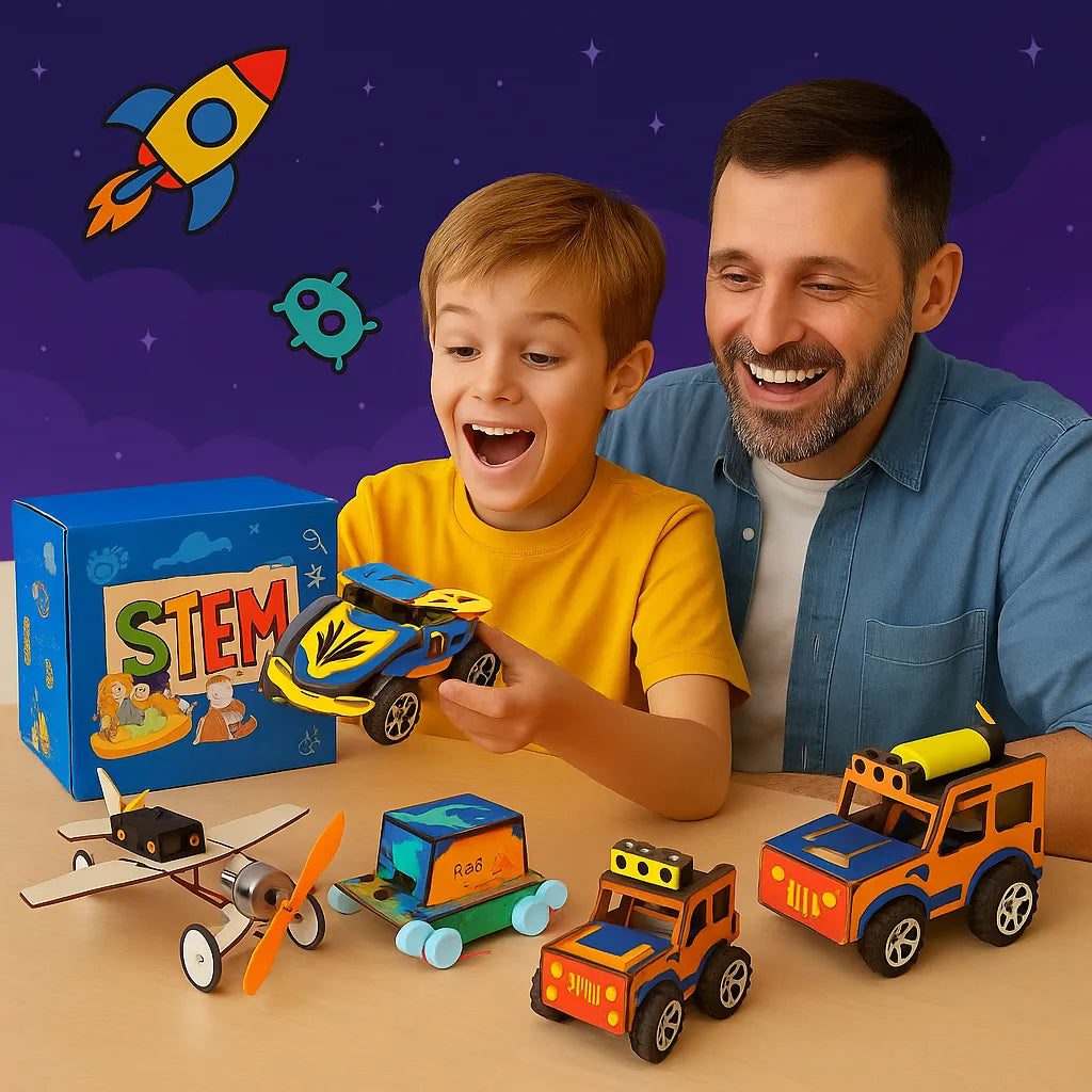 CRAFTIES Kit Stem 5 Robots de Madera Educativos Con Motor