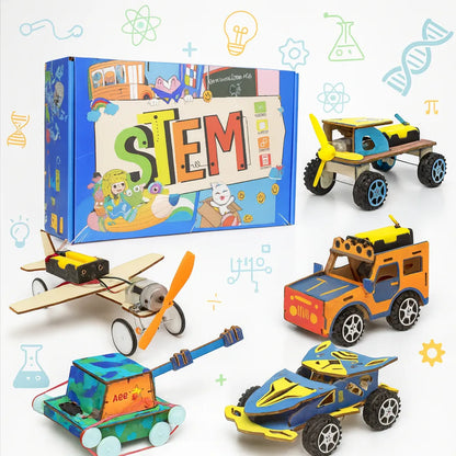 CRAFTIES Kit Stem 5 Robots de Madera Educativos Con Motor