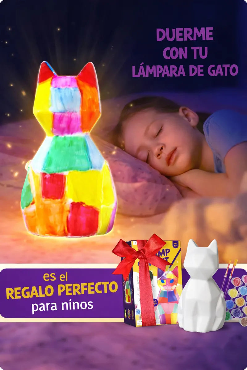 Kit Para Pintar Lámpara De Gato Infantil Creativo Manualidad