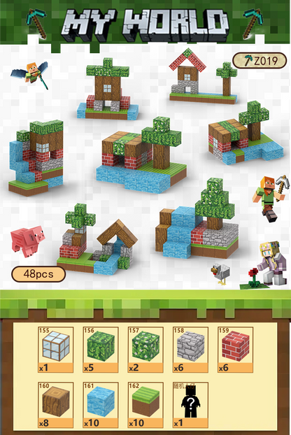 Crafties 48 Piezas Mini Set Bloques de Construcción Magnéticos